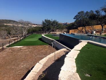 Artificial Grass Photos: Plastic Grass North Glendale, California Backyard Putting Green, Above Ground Swimming Pool